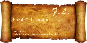 Fakó Liander névjegykártya